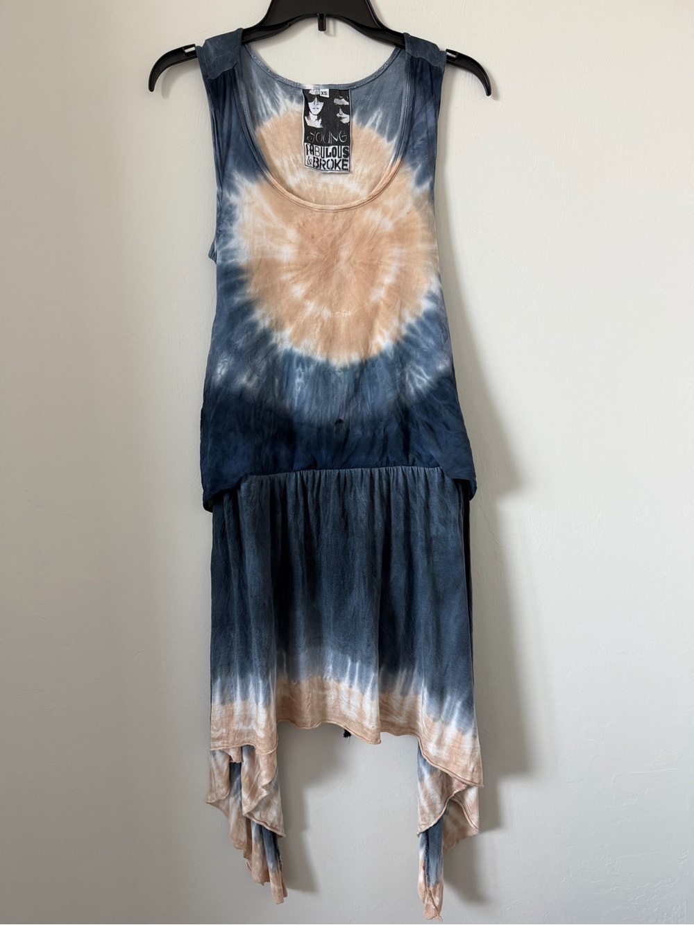 YF&B Tie-Dye Tank Dress with Handkerchief Hem